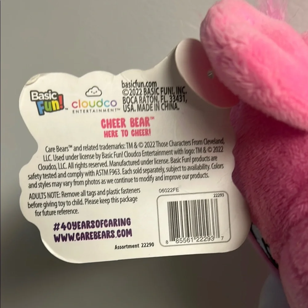 Care Bears Cheer Bear Plush - Pink with Rainbow Belly